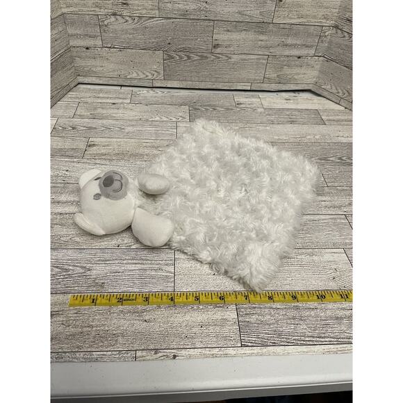 Little Beginnings White Baby Bear Lovey Security Blanket Swirl Minky Plush - Picture 4 of 7